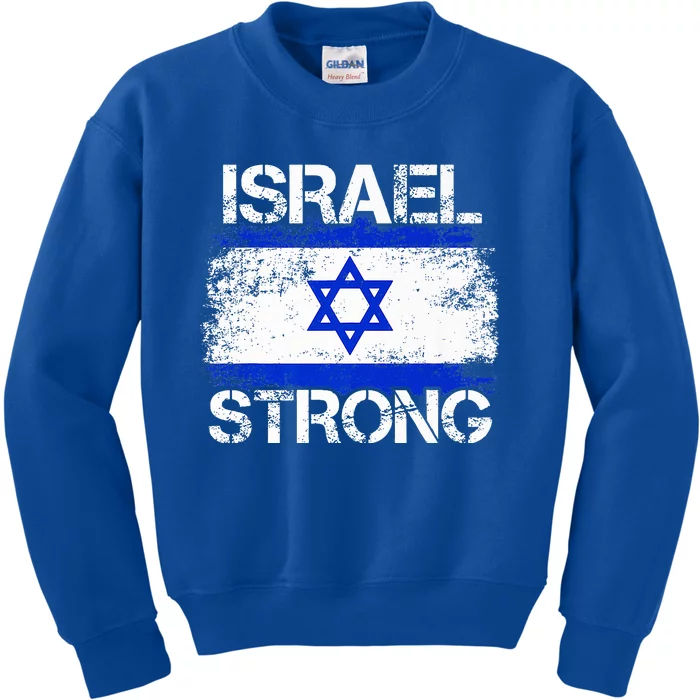 Israel Strong Flag Support I Stand With Israel Kids Sweatshirt