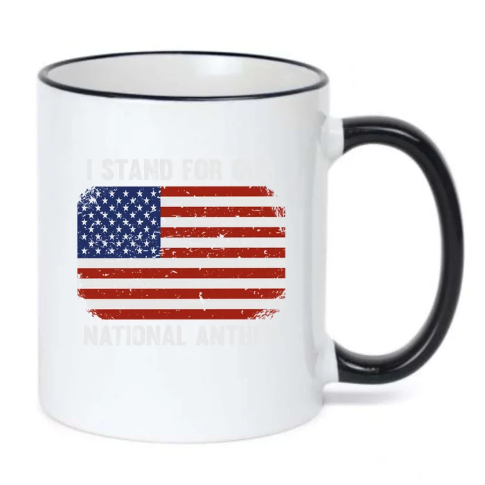 I Stand For Our National Anthem Usa Flag Conservative Gift Black Color Changing Mug