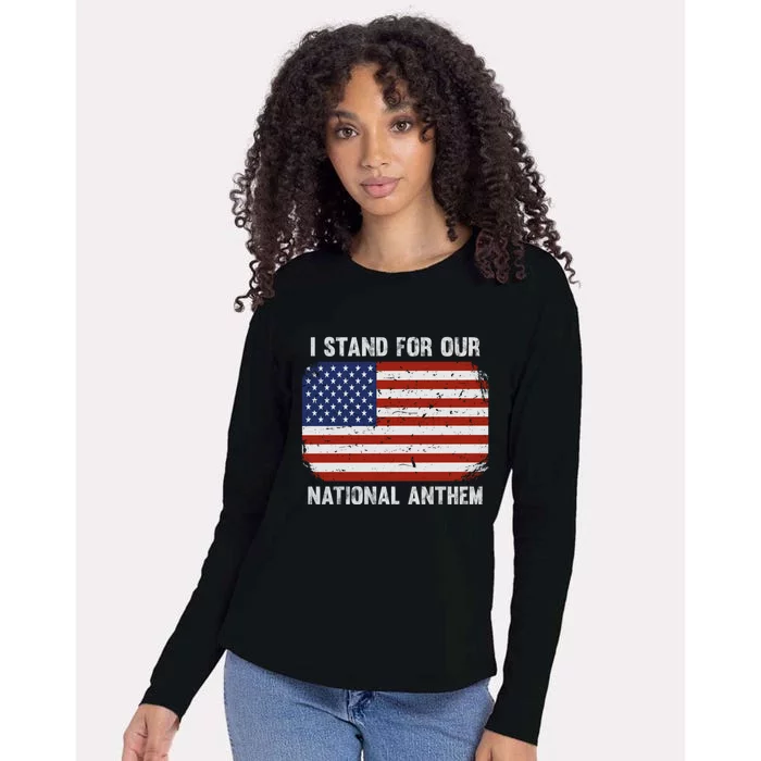 I Stand For Our National Anthem Usa Flag Conservative Gift Womens Cotton Relaxed Long Sleeve T-Shirt