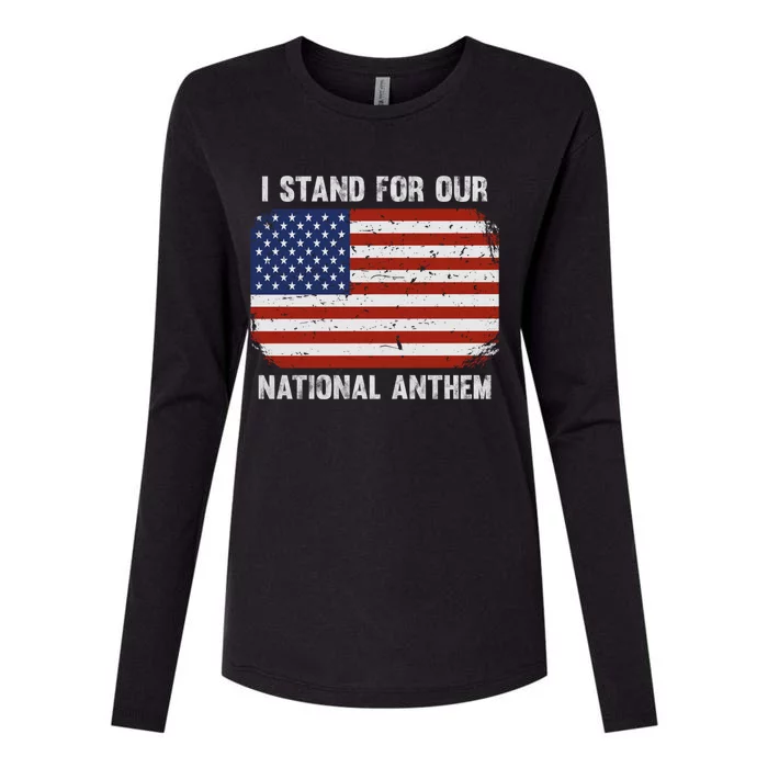 I Stand For Our National Anthem Usa Flag Conservative Gift Womens Cotton Relaxed Long Sleeve T-Shirt