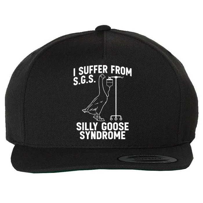 I Suffer From Silly Goose Syndrome Funny Goose Joke Humor Wool Snapback Cap