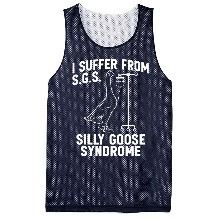 I Suffer From Silly Goose Syndrome Funny Goose Joke Humor Mesh Reversible Basketball Jersey Tank