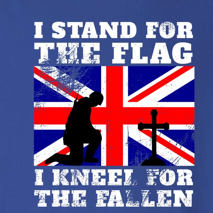 I Stand For The Flag I Kneel For The Fallen Union Jack Cool Gift Toddler Long Sleeve Shirt