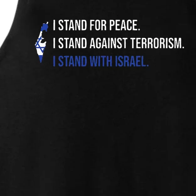 I Stand For Peace.I Stand With Israel Design Ladies Tri-Blend Wicking Tank