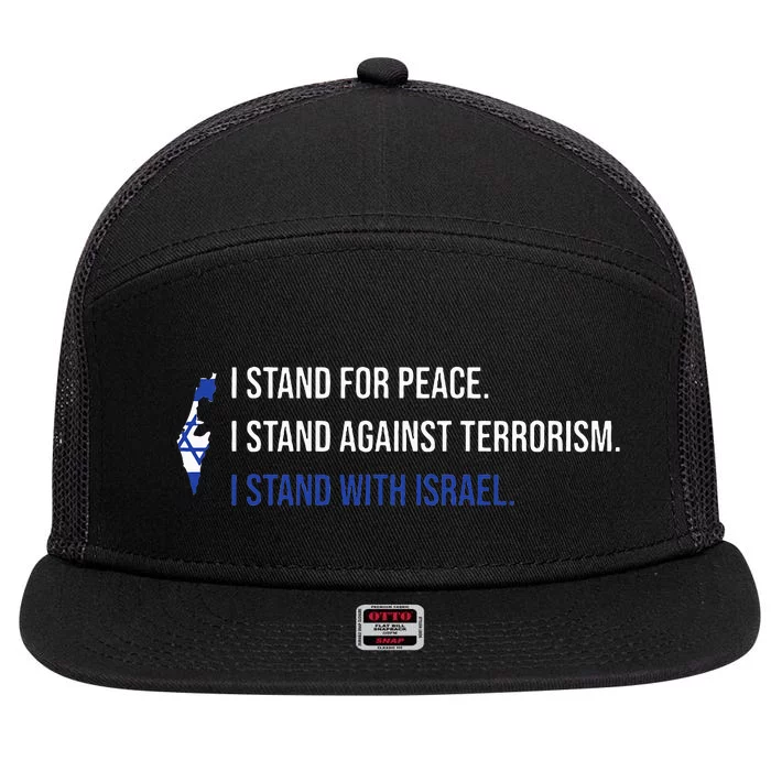 I Stand For Peace.I Stand With Israel Design 7 Panel Mesh Trucker Snapback Hat