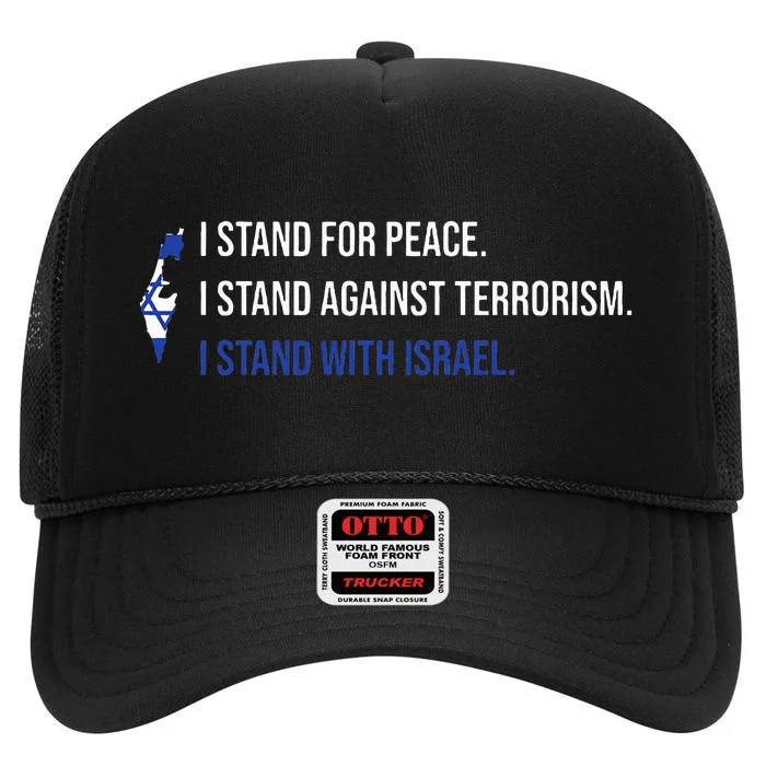 I Stand For Peace.I Stand With Israel Design High Crown Mesh Trucker Hat