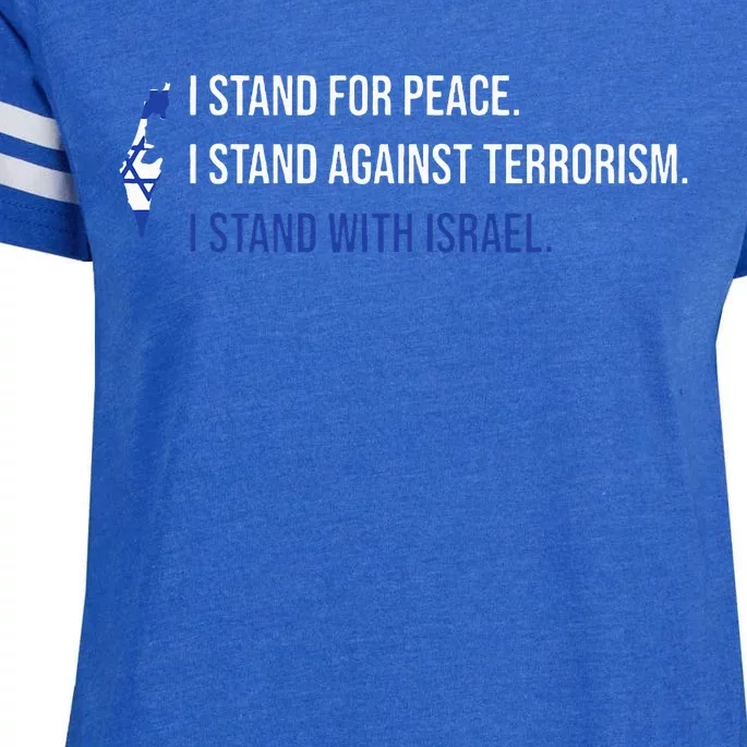 I Stand For Peace.I Stand With Israel Design Enza Ladies Jersey Football T-Shirt