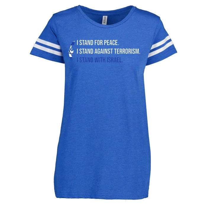 I Stand For Peace.I Stand With Israel Design Enza Ladies Jersey Football T-Shirt