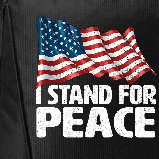 I Stand For Peace Usa American Flag City Backpack