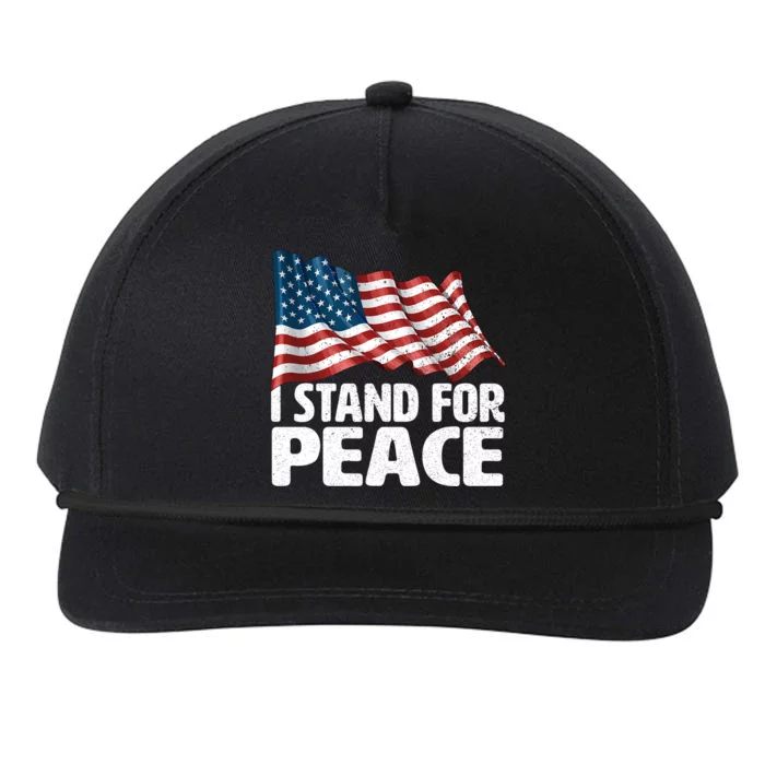 I Stand For Peace Usa American Flag Snapback Five-Panel Rope Hat