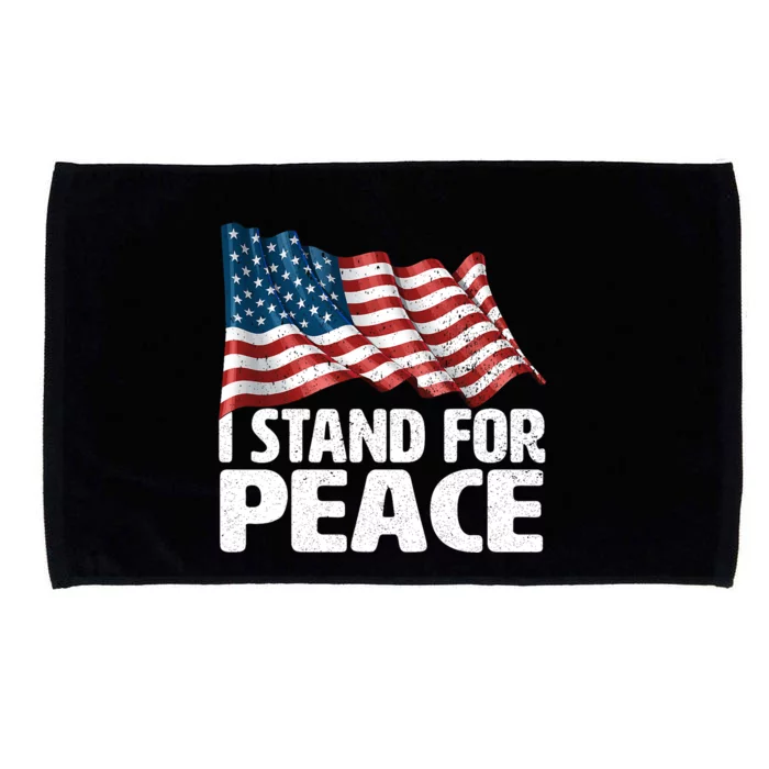 I Stand For Peace Usa American Flag Microfiber Hand Towel