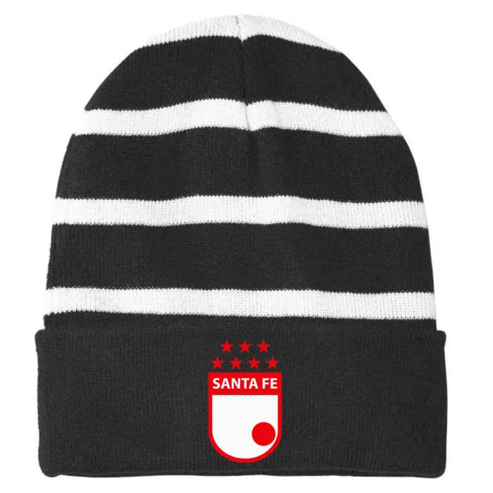 Independiente Santa Fe Club Supporter Fan Colombia Colombian Striped Beanie with Solid Band