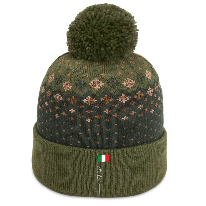 Italy Signature Flag Pole Elegant Patriotic Italian Flag The Baniff Cuffed Pom Beanie