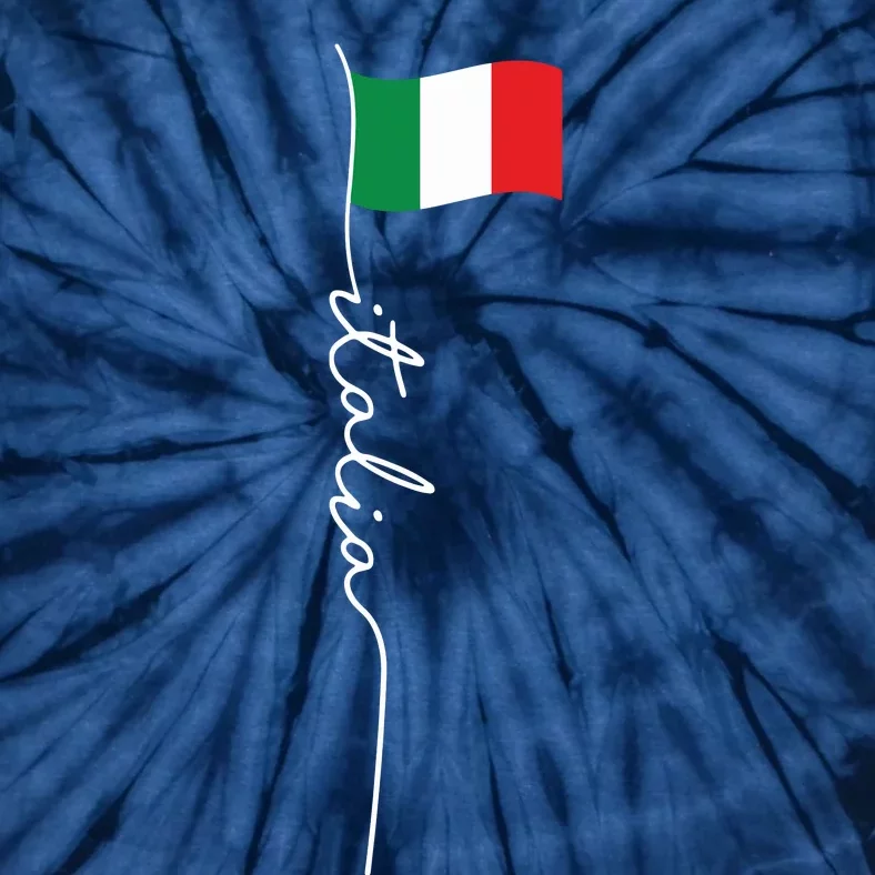 Italy Signature Flag Pole Elegant Patriotic Italian Flag Tie-Dye T-Shirt