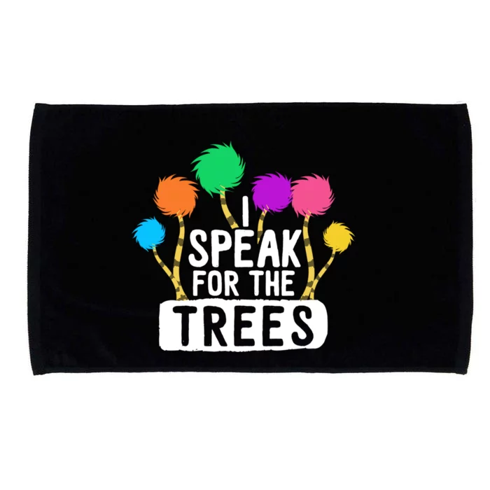 I Speak For The Tree Earth Day Inspiration Hippie Funny Gift Microfiber Hand Towel