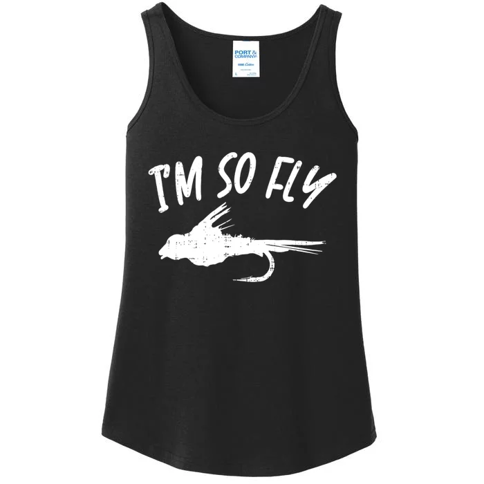 Im So Fly Bass Trout Fishing Angling Fisherman Angler Gift Ladies Essential Tank