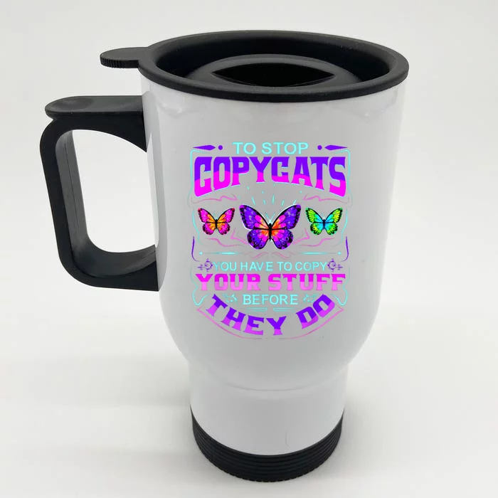 Inspirational Slogans For Writers & Musicians, Funny Copycat Front & Back Stainless Steel Travel Mug