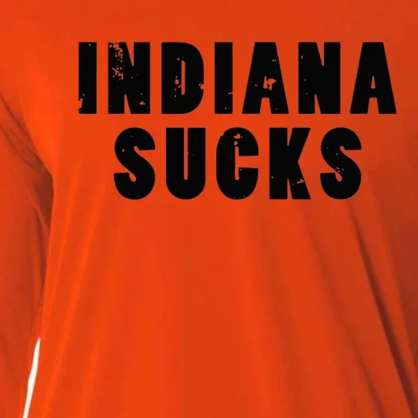 Indiana Sucks Funny State Rivalry Cooling Performance Long Sleeve Crew