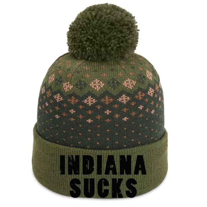 Indiana Sucks Funny State Rivalry The Baniff Cuffed Pom Beanie