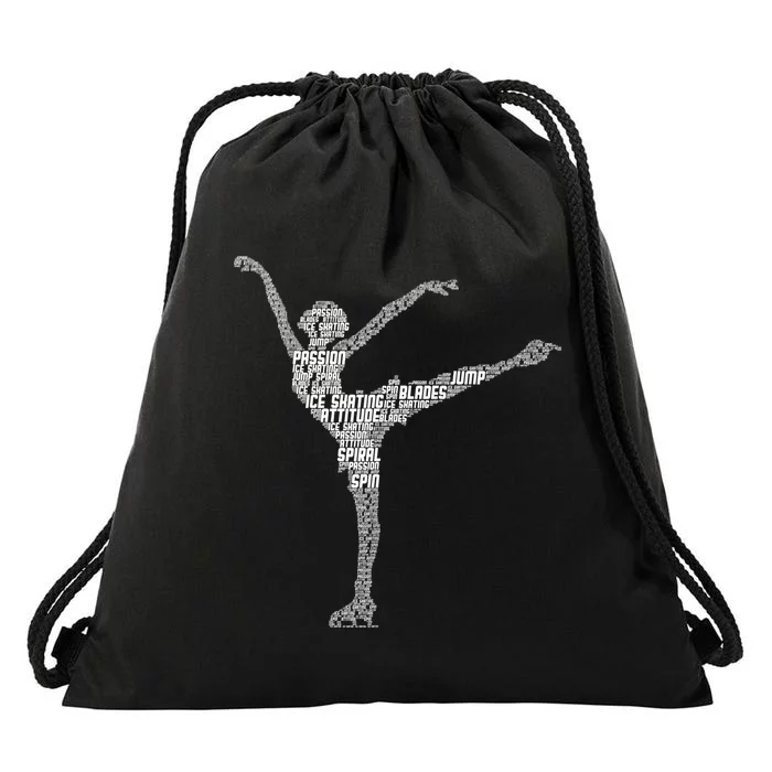 Ice Skating Figure Skater Wo Girls Drawstring Bag