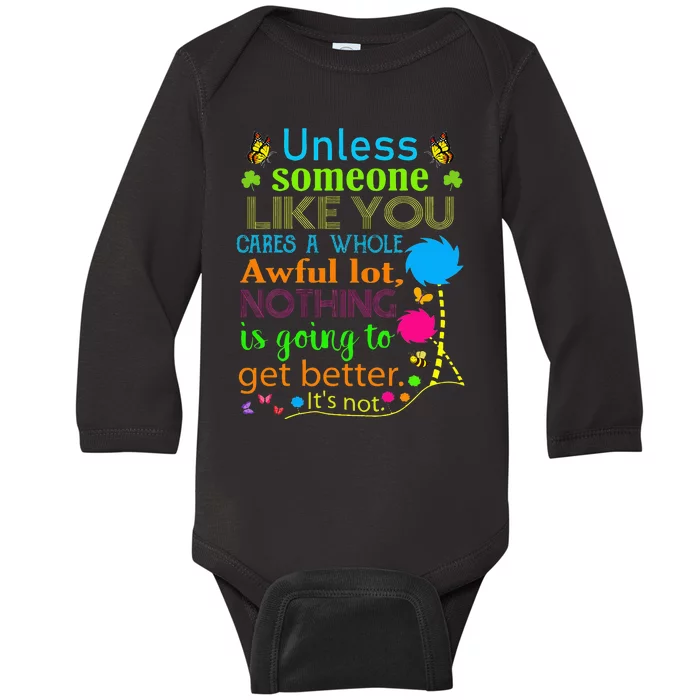 I Speak For Trees Earth Day Save Earth Inspiration Hippie Baby Long Sleeve Bodysuit