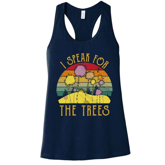 I Speak For The Trees Retro Movie Vintage Gift Idea Women's Racerback Tank