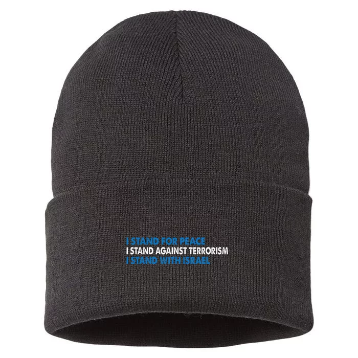 I stand for Peace I stand against terrorism Sustainable Knit Beanie