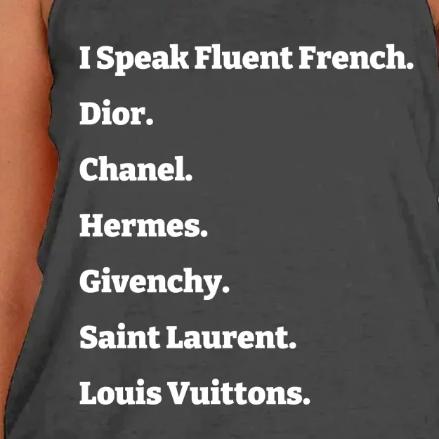 I Speak Fluent French Dior Women's Knotted Racerback Tank