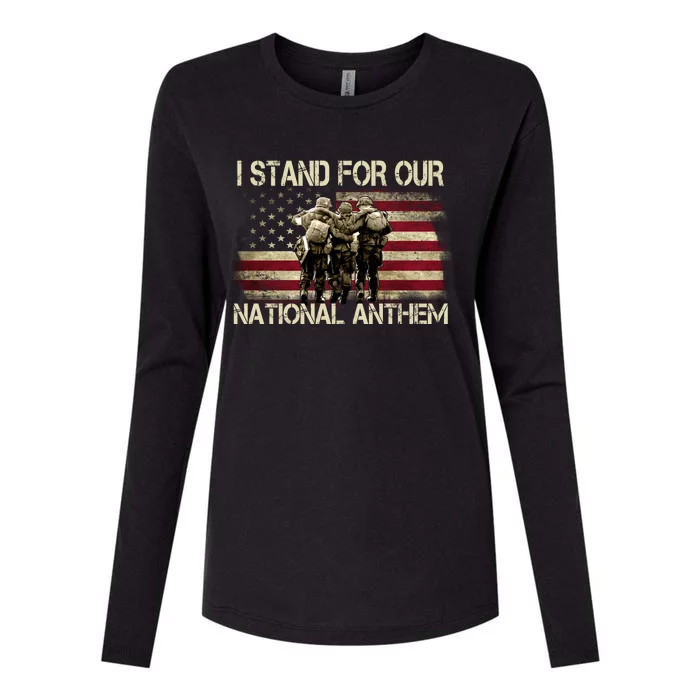 I Stand For Our National Anthem Womens Cotton Relaxed Long Sleeve T-Shirt