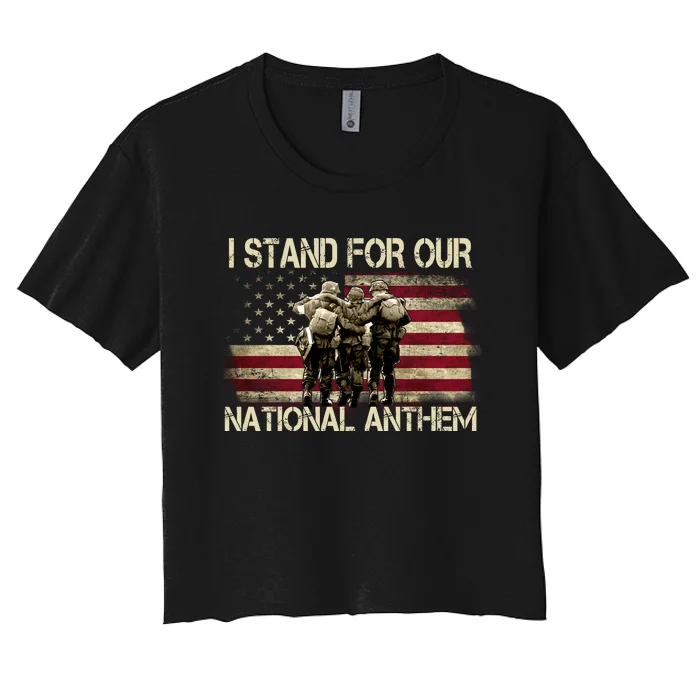 I Stand For Our National Anthem Women's Crop Top Tee