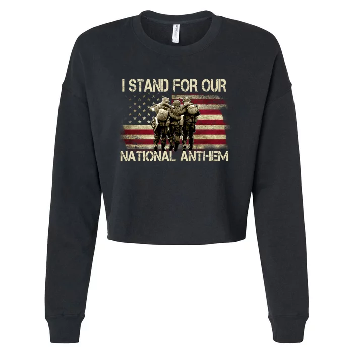 I Stand For Our National Anthem Cropped Pullover Crew