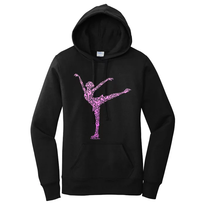 Ice Skating Figure Skater Girls Wo Women's Pullover Hoodie