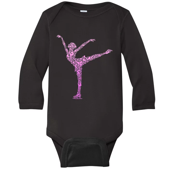 Ice Skating Figure Skater Girls Wo Baby Long Sleeve Bodysuit