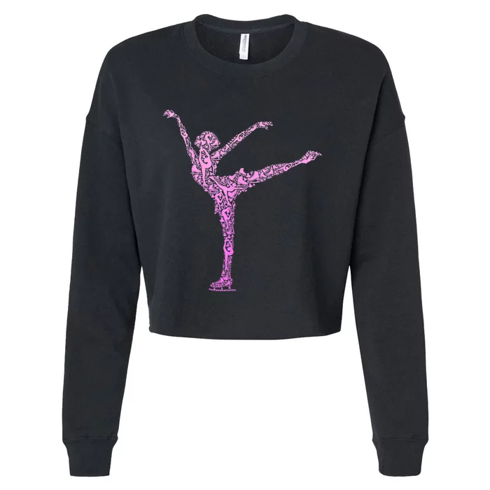 Ice Skating Figure Skater Girls Wo Cropped Pullover Crew