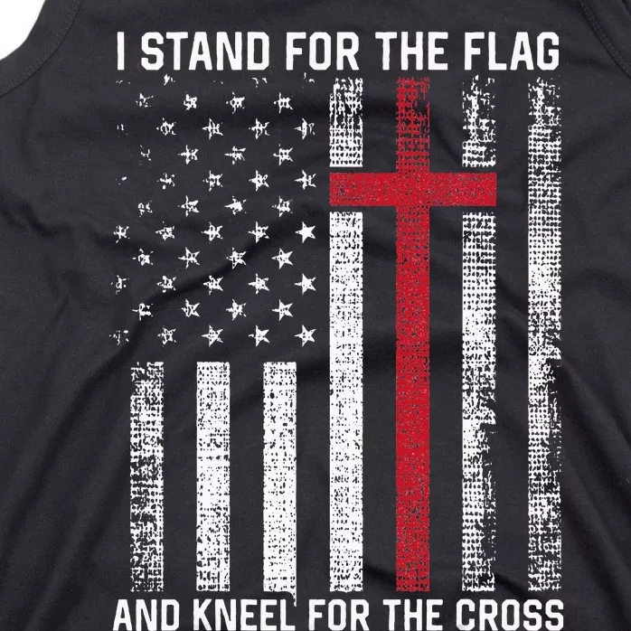 I Stand for the Flag and Kneel for the Cross USA Christian Tank Top