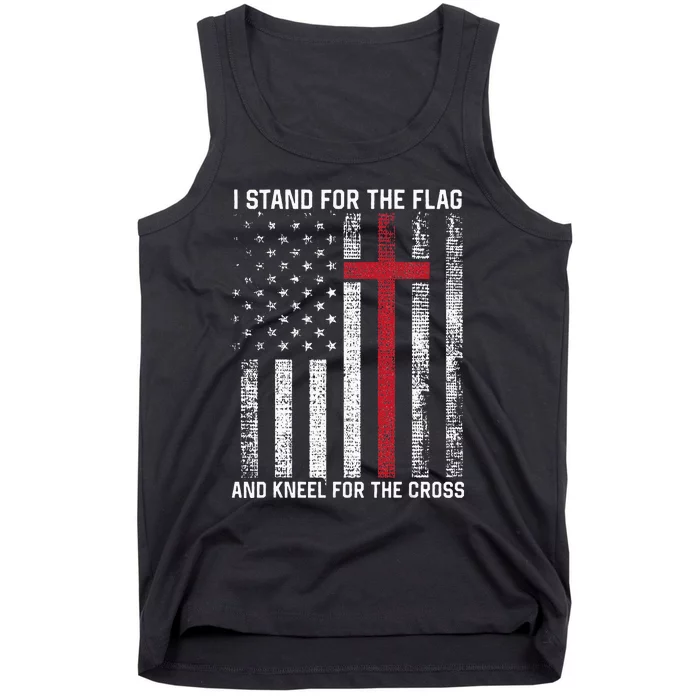 I Stand for the Flag and Kneel for the Cross USA Christian Tank Top