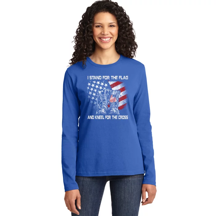 I Stand For The Flag Kneel For The Fallen Memorial Day Funny Gift Ladies Long Sleeve Shirt