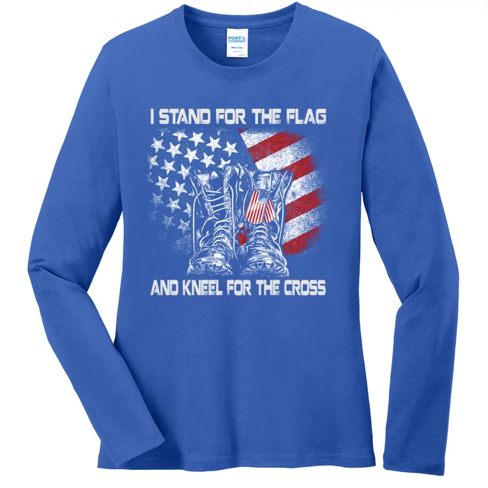 I Stand For The Flag Kneel For The Fallen Memorial Day Funny Gift Ladies Long Sleeve Shirt