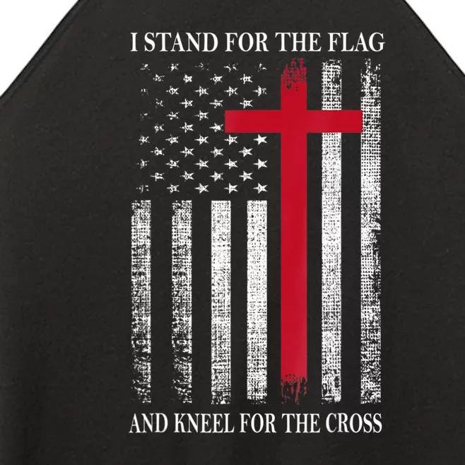 I Stand For The Flag And Kneel For The Cross Shirts Usa Flag Women’s Perfect Tri Rocker Tank