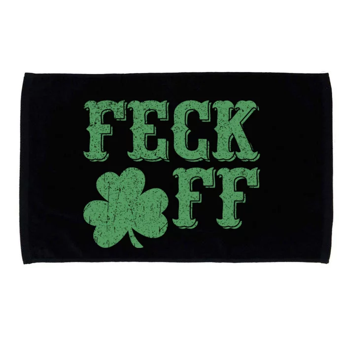 Irish Shamrock Feck Off Shamrock St. Patrick's Day Microfiber Hand Towel