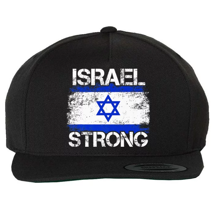 Israel Strong Flag Support I Stand With Israel Wool Snapback Cap