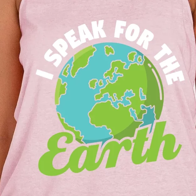 I Speak For The Earth Environtal Earth Day Gift Women's Knotted Racerback Tank