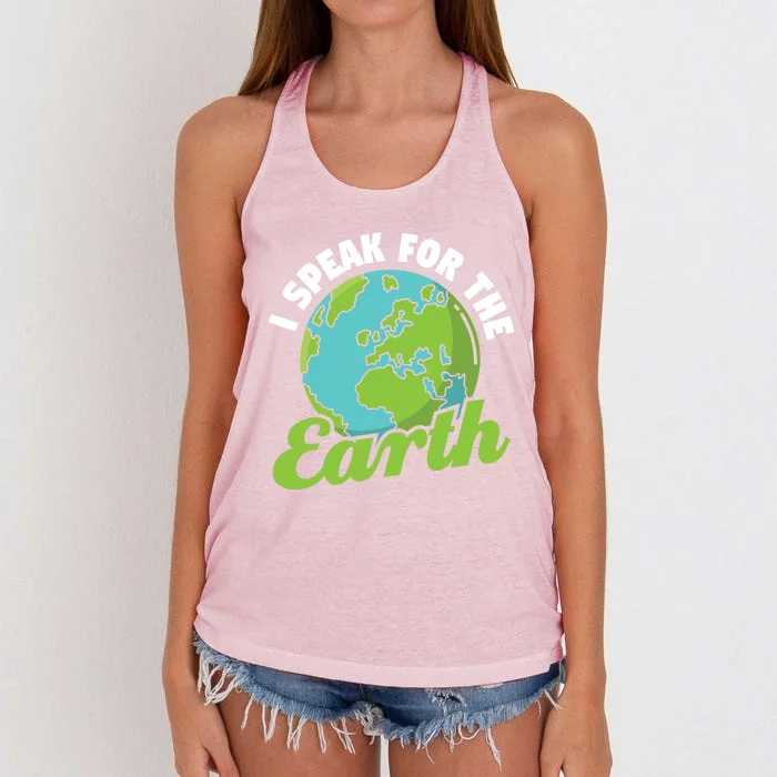 I Speak For The Earth Environtal Earth Day Gift Women's Knotted Racerback Tank