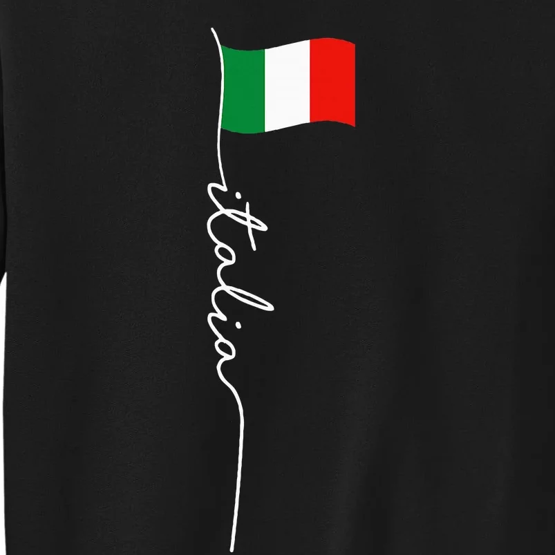 Italy Signature Flag Pole Elegant Patriotic Italian Flag Sweatshirt