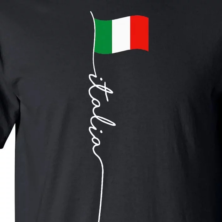 Italy Signature Flag Pole Elegant Patriotic Italian Flag Tall T-Shirt