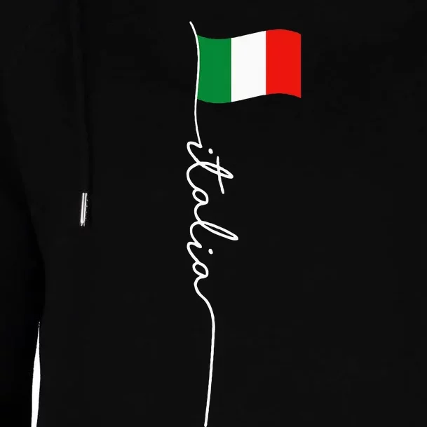 Italy Signature Flag Pole Elegant Patriotic Italian Flag Womens Funnel Neck Pullover Hood