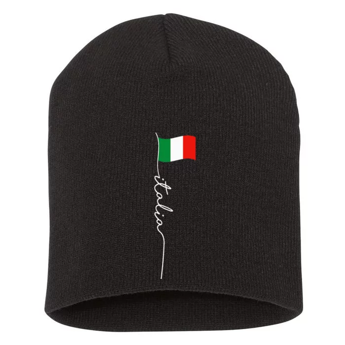 Italy Signature Flag Pole Elegant Patriotic Italian Flag Short Acrylic Beanie