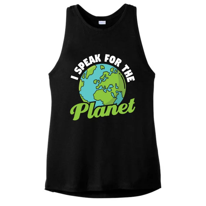 I Speak For The Planet Earth Day Environtal Gift Ladies Tri-Blend Wicking Tank