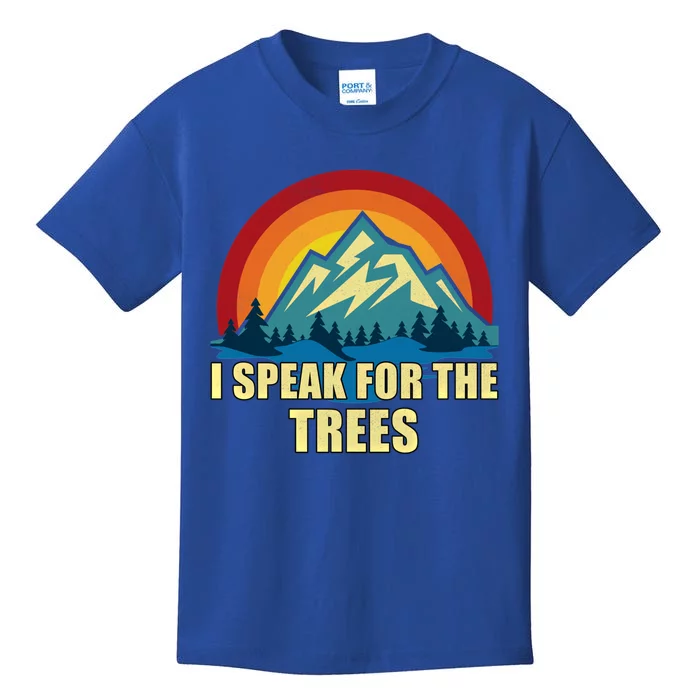 I Speak For Trees Earth Day Save Earth Inspiration Hippie Gift Kids T-Shirt