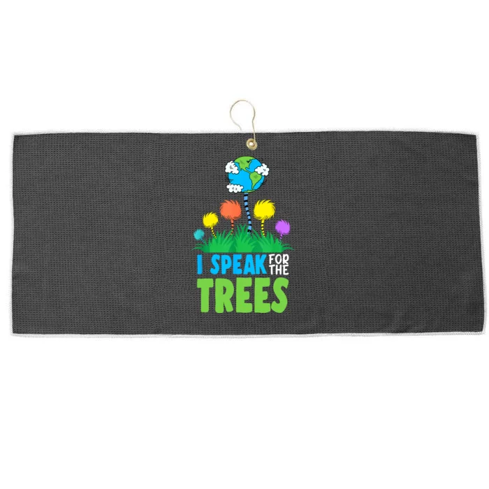 I Speak For Trees Earth Day Save Earth Inspiration Hippie Large Microfiber Waffle Golf Towel